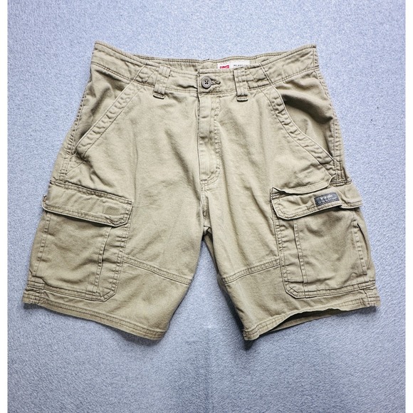 Wrangler Cargo Shorts Mens 32 Khaki Relaxed Fit Utility Pockets